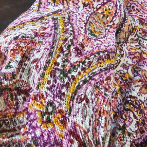 Bohemian Paisley Smocked Womens Tunic Top By Band Of Gypsies Rayon size Small - Picture 4 of 7